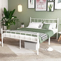Decorwise 14 Inch Full Size Bed Frames with Headboard/Footboard, Under Bed Storage, Strong Metal Slats Support, No Box Spring Needed, Noise Free, Easy Assembly, White