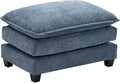 Ihanherry Ottoman for Modular Sectional Cloud Sofa, Chenille Deep Seat Couch for Apartment, Living Room and Bedroom, Blue