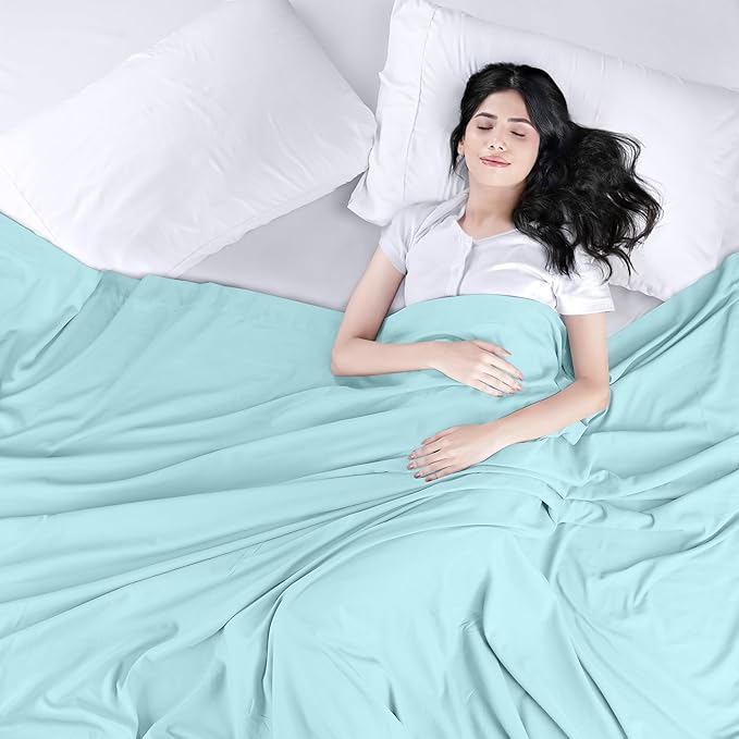 Utopia Bedding Flat Sheet - 1 Pack (Twin, Spa Blue)- Soft Brushed Microfiber Fabric - Shrinkage & Fade Resistant Top Sheet - Easy Care Bed Sheet