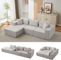 Garvee 108" Modular Sectional Sofa,Cloud Couch Sectional with Left Chaise | Compressed l Shaped Sofa for Living Room | Boneless Couch & Sofa Bed Design,No Assembly Required, Beige