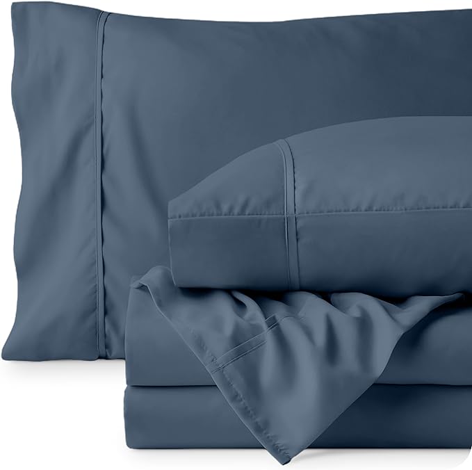 Bare Home Queen Sheet Set - 1800 Ultra-Soft Microfiber Queen Bed Sheets - Double Brushed - Deep Pockets - Easy Fit - 4 Piece Set - Bedding Sheets & Pillowcases (Queen, Bering Sea)