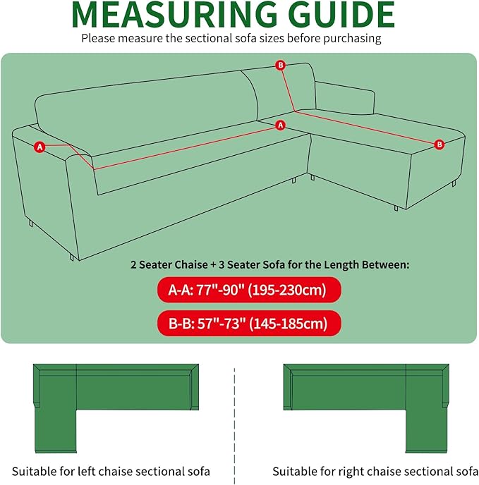 ZNSAYOTX 2026 Soft Velvet Sectional Couch Covers, Luxury Plush Slipcovers with Elastic Bottom for L Shape Sectional Sofa, 2 Pcs Pet Friendly Protector (3 Seat Couch + 2 Seat Chaise, Wine Red)