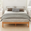 Sweetcrispy Full Size Wood Platform Bed Frame, Solid 700LBS Heavy Duty Bed Base with Wooden Slat Support, Sturdy, Stylish & Noise-Free Design, No Box Spring Needed, 12IN Natural Pine