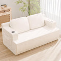 Homall 67” Cloud Couch Sofa 2 Seater Comfy Upholstered Loveseat Floor Sofa with High Density Memory Foam, No Assembly Required, Boneless Couch for Bedroom Living Room (White, Loveseat)