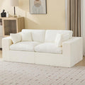 83''Cloud Boneless Sectional Couch, Modular Sectional Sofa Deep Seat, Upholstered Convertible Comfy Loveseat Chenille Memory Foam Sofa Couches for Living Room, Beige