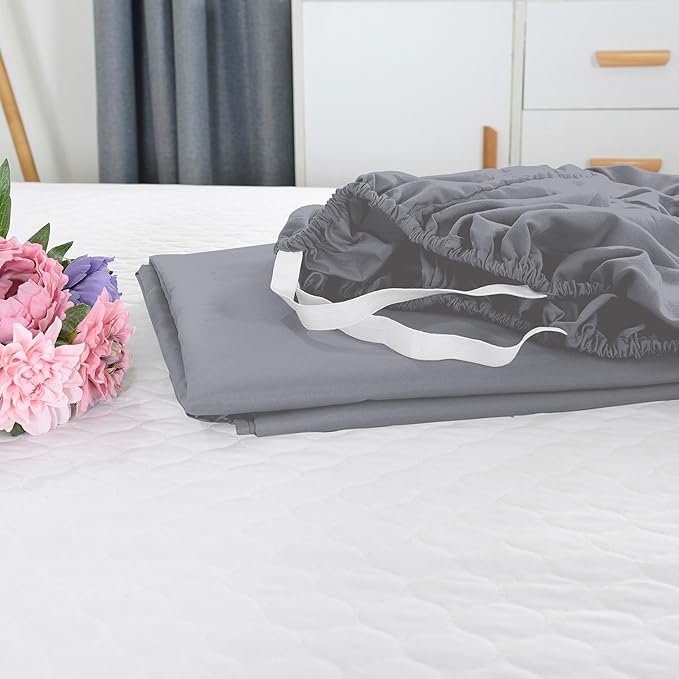 Elegant Comfort 1500 Premium Hotel Quality 18-21 Inches Deep - Extra Deep Pocket Single Fitted Sheet for High Mattress, Luxury and Softest, Smart Pocket - Wrinkle Free, Full, Gray