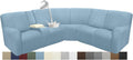 Waterproof Reclining Sectional Couch Covers Washable L Shaped Couch Cover for Sectionals Recliner Sofa Covers Stretch Corner Recliner Slipcovers(5 Seater 1 Console Cover, Light Blue)
