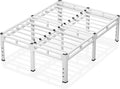 NKZ 24 Inch Queen Size Bed Frame, Metal Bed Frame & Box Spring 2 in 1 Platform with Round Corner Legs, 4000Lbs Heavy Duty Metal Frame, Mattress Slide Stopper, Headboard Hole, Noise-Free, Easy Assembly