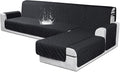 VANSOFY Sectional Couch Covers 100% Waterproof L Shaped Sofa Slipcover 3pcs Reversible Chaise Lounge Cover for Sectional Sofa Furniture Protector Cover for Pets Cat Dog(X-Large, Blcak)