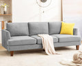 Mid Century Modern Couches for Living Room, 89" Comfy Grey Couch Sofa with 3-Seater Deep Seats, Upholstered Sofas for Living Room, Office Apartment, Bedroom