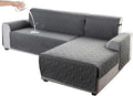Genina Sectional Couch Covers for Dogs L Shaped Sofa Covers Chaise Lounge Cover Reversible Couch Covers for Sectional Sofa L Shape Furniture Protectors Cover for Pets, Kids (Dark Gray, Small)