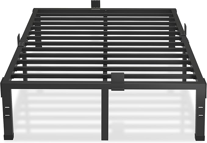 MAF 12 Inch King Size Bed Frames with Mattress Slide Stopper Black Heavy Duty Metal Platform Bed Frame Steel Slat Support, No Box Spring Needed, Noise Free, Easy Assembly