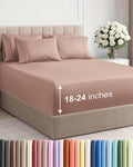 Extra Deep Full Sheet Set - 6 Piece Breathable and Cooling Sheets - Hotel Luxury Bedding for Women, Men, Kids & Teens - Easy & Secure Fit - Soft, Wrinkle Free and Comfy - Extra Deep Pockets - Mauve