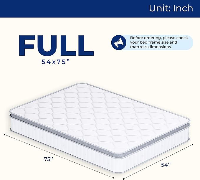 Neo Sleep Full Size Mattress, 10 Inch Hybrid Comfort & Supportive Mattress in a Box, Cooling Gel Memory Foam and Pocket Springs with Pressure Relief, CertiPUR-US Certified, Medium Firm