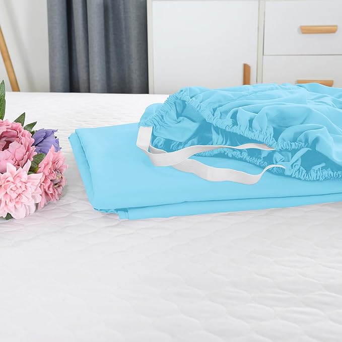 Elegant Comfort 1500 Premium Hotel Quality 18-21 Inches Deep - Extra Deep Pocket Single Fitted Sheet for High Mattress, Luxury and Softest, Smart Pocket - Wrinkle Free, King, Aqua Blue