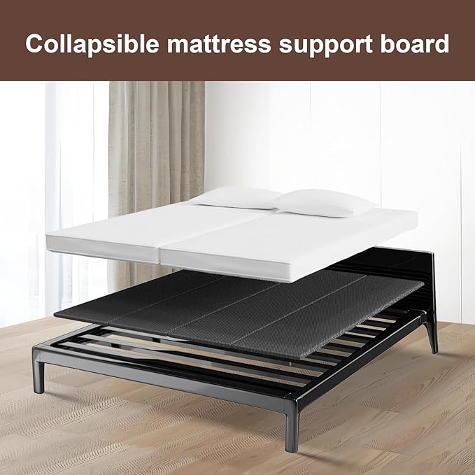 Light and Thin Bed, Large Double Bed 10MM, Folding Spring Box, Full Size 54x75''No Assembly Required