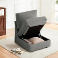 TEKAMON Middle Seat with Storage, Modular Sofa Couch, Light Grey