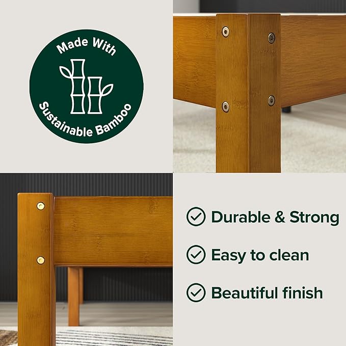 Zinus Ellie 14 Inch Full Bamboo Platform Bed Frame, Wood Slat Support, No Box Spring Needed, Easy Assembly, Brown