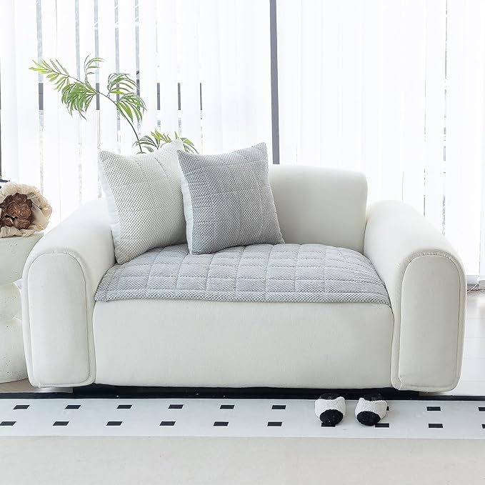 Sofa Couch Cover, Sofa Covers Washable for Dogs, Non-Slip Couch Covers for Sectional Sofa, Sofa Slipcovers for All Seasons Furniture Protector for L Shaped(Light Grey, 27"x 27")