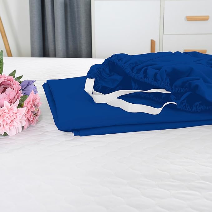 Elegant Comfort 1500 Premium Hotel Quality 18-21 Inches Deep - Extra Deep Pocket Single Fitted Sheet for High Mattress, Luxury and Softest, Smart Pocket - Wrinkle Free, California King, Royal Blue