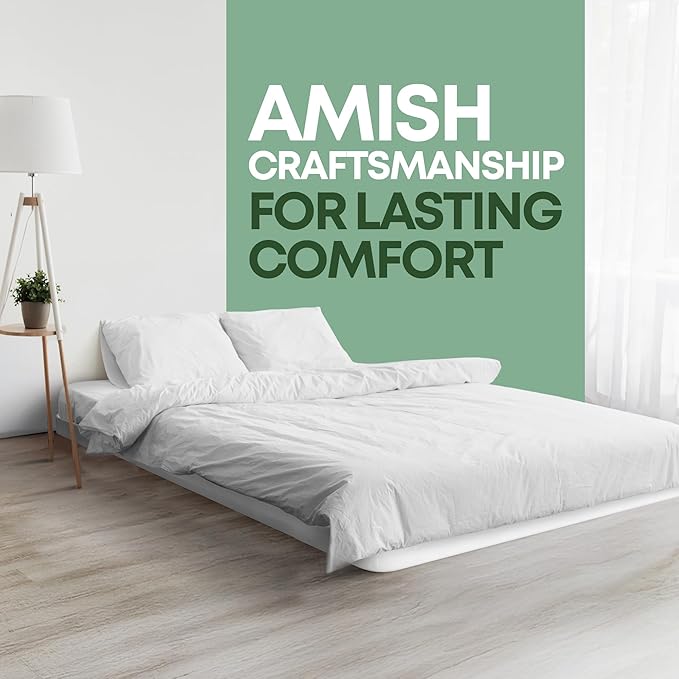 Greaton, 2.5” King Box Spring for King Bed – Amish-Made in The USA – Solid Wood Box Spring Mattress Foundation with Stable & Quiet Support – Flat-Packed & Easy Assembly – White