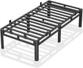 ROIL 16 Inch Twin Size Bed Frame, Double Layer Metal Bed Frame with Round Corner Legs, 4000LBS Bed Frame & Box Spring 2 in 1 Platform with Headboard Holes Mattress Baffles, Noise-Free Easy Assembly