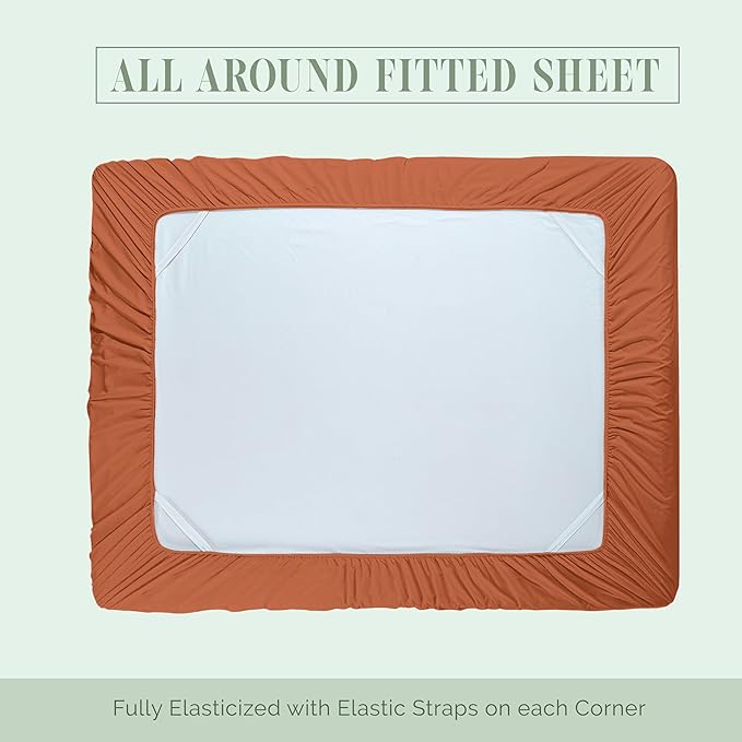 Elegant Comfort 1500 Premium Hotel Quality 18-24 Inches Deep - Extra Deep Pocket Single Fitted Sheet for High Mattress, Luxury and Softest, Smart Pocket - Wrinkle Free, Queen, Coral