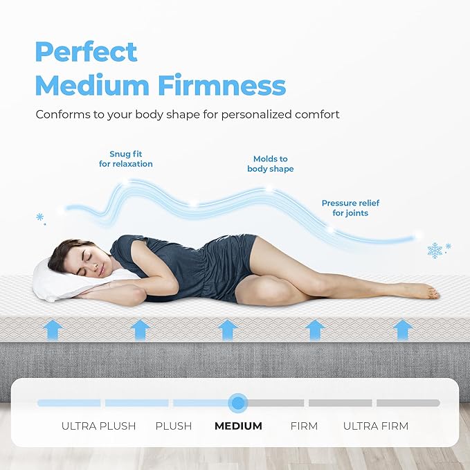 Neo Sleep 12 Inch Queen Cooling Gel Memory Foam Mattress for Cool Sleep Medium Firm Pressure Relieving CertiPUR-US Certified Foam, Comfort & Supportive Mattress in a Box Fiberglass Free (Queen, 12 in)