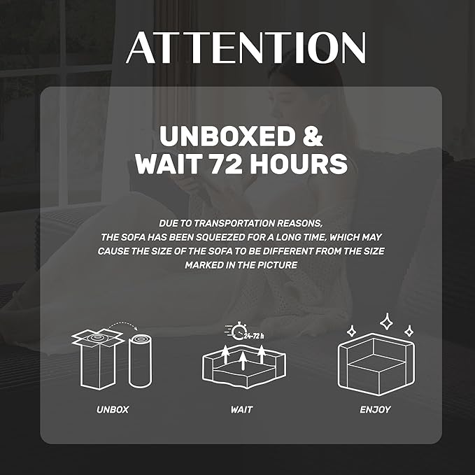 138" Boneless Couch with Deep Seat, Set of Modular Sectional Sofa, Cloud Sectional Couch for Living Room, No Assembly Required, Corduroy, 4 Seater L-Shape Left, Black