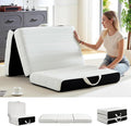 ROXGOX Foldable Mattress, Queen Tri-Fold Memory Foam Mattress Topper with Washable Cover, Handle & Non-Slip Bottom, 6 Inch Portable Folding Bed for Guest, Yoga, Living Room, Camping - 80"x76"x6"