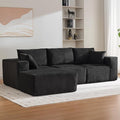 Sectional Cloud Boneless Couch 108" Modern Comfy L-Shape No Assembly Required Convertible Compression Sleeper Modular Sofa with Corduroy Fabric Deep Seat Loveseat + Chaise for Living Room