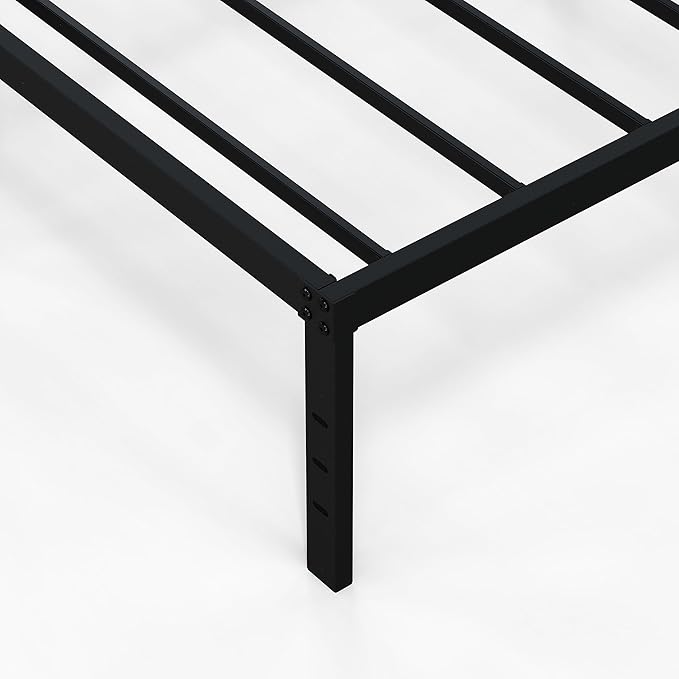DiaOutro 18 Inch Narrow Twin Bed Frames Heavy Duty No Box Spring Needed Metal Platform with Maximum Storage, Easy Assembly, Noise Free, Black