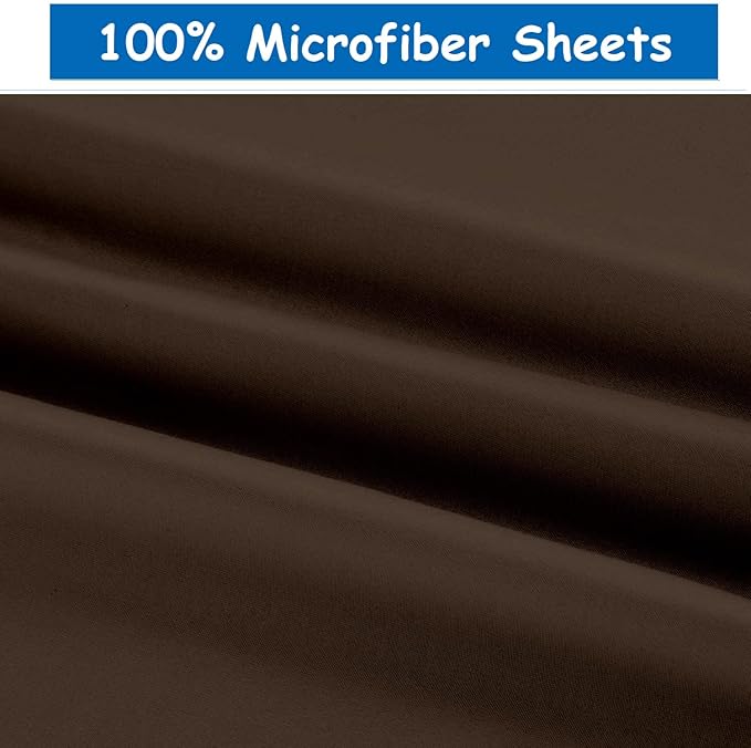 Ready To Rest King/California King Waterbed Sheets, 4 Piece Attached Sheet Set, Fits 18 Inch Deep Mattress, Brushed Microfiber, Ultra Soft and Lightweight (Chocolate)