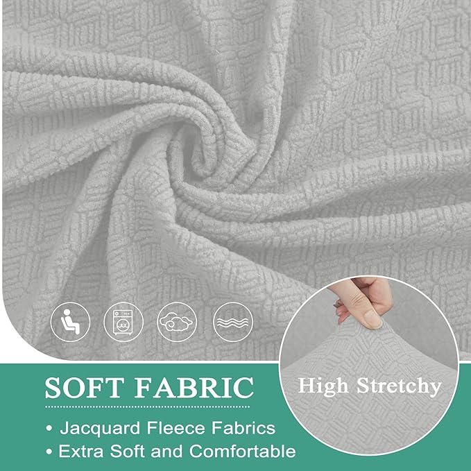 Waterproof Reclining Sectional Couch Covers Washable L Shaped Couch Cover for Sectionals Recliner Sofa Covers Stretch Corner Recliner Slipcovers(Additional Seat Cover, Silver Gray)