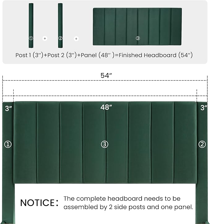 SHA CERLIN Full Bed Frame/Velvet Upholstered Platform Bed Frame with Headboard/Strong Wood Slats Support/Mattress Foundation/No Box Spring Needed - Green