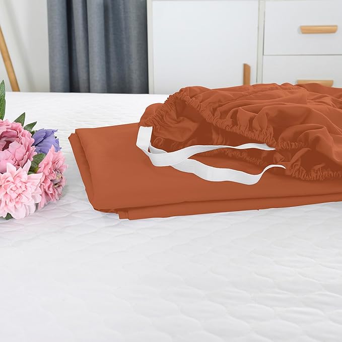 Elegant Comfort 1500 Premium Hotel Quality 18-21 Inches Deep - Extra Deep Pocket Single Fitted Sheet for High Mattress, Luxury and Softest, Smart Pocket - Wrinkle Free, Full, Coral