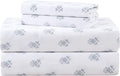 Comfort Spaces 100% Cotton Sheets Cal King, Breathable, Naturally Cool Cotton Sheets, Soft Cotton Bed Sheets with 14" Elastic Pocket Fits up to 16" Mattress, All Seasons Sheet Set, Floral Blue 4 Piece