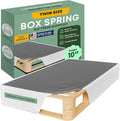 Greaton, 10” Twin Box Spring Only for Twin Size Bed – Amish-Made in The USA – Solid Wood Mattress Foundation with Stable & Quiet Support – Flat-Packed & Easy Assembly – White