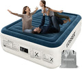 VOSSER Queen Air Mattress with Built-in Pump,18''Fast & Easy Inflation/Deflation Inflatable Mattress, Foldable Blow Up Mattress with Storage Bag, Inflatable Bed for Home, Camping & Guests