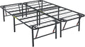 Amazon Basics Foldable Metal Platform Bed Frame with Storage Space, Sturdy Steel, No Box Spring Needed, 18 Inches High, Tool-Free Setup, Noise Free, King Size, Black
