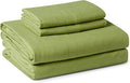 Amazon Basics King Bed Sheet, 4-Piece Bedding Set, Double Brushed Microfiber, Ultra Soft, Easy Care, Green