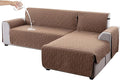 Genina Sectional Couch Covers for Dogs L Shaped Sofa Covers Chaise Lounge Cover Reversible Couch Covers for Sectional Sofa L Shape Furniture Protectors Cover for Pets, Kids (Brown, Small)