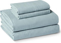 Amazon Basics Queen Bed Sheet, 4-Piece Bedding Set, Double Brushed Microfiber, Ultra Soft, Easy Care, Blue