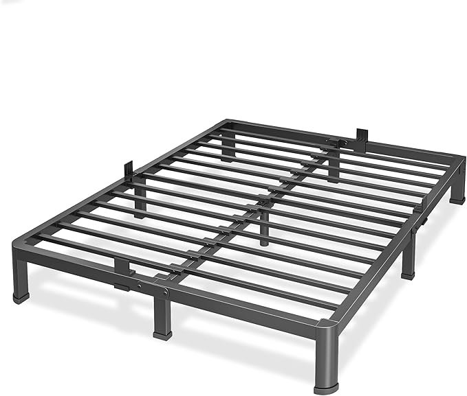 Superay 10 Inch Full Size Metal Platform Bed Frame with Round Corners, Storage Space Under High Bed Frame-Heavy Duty Steel Slats Support, Noise Free - Easy Assembly - No Box Spring Needed