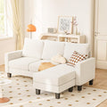 YESHOMY Small Couches for Living Room, Modern Sectional Couch, Comfy Sofa with L-Shaped Chaise, Convertible Sofas with Ottoman and Side Pockets for Small Space, Beige
