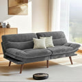Pipishell Futon Sofa Bed, 75 Inch Corduroy Futon Couch Convertible with Adjustable Backrest and Armrests, Recliner Sleeper Sofa for Small Spaces, Living Room, Office, Guest Room (Grey, 75 Inch) | Adjustable