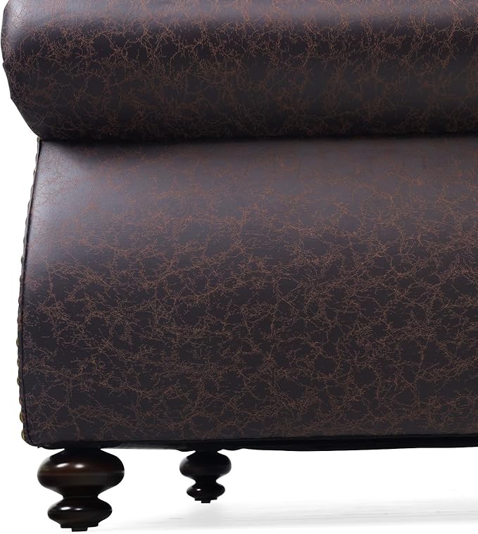 Living Room Furniture Sets,Sofa Sets and Couch Sets for Living Room,Mid-Century Vintage Sofa Couches with Rivet Design (Brown, 2 Single+3 Seater)