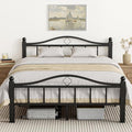 Metal Full Size Bed Frames with Headboard, 1500lb No Squeak Metal Platform with Headboard, 12" Underbed Storage, Tool-Free 30-Min Assembly No Box Spring Needed for Dorms/Apartments