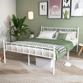 Decorwise 14 Inch Queen Size Bed Frames with Headboard/Footboard, Under Bed Storage, Strong Metal Slats Support, No Box Spring Needed, Noise Free, Easy Assembly, White