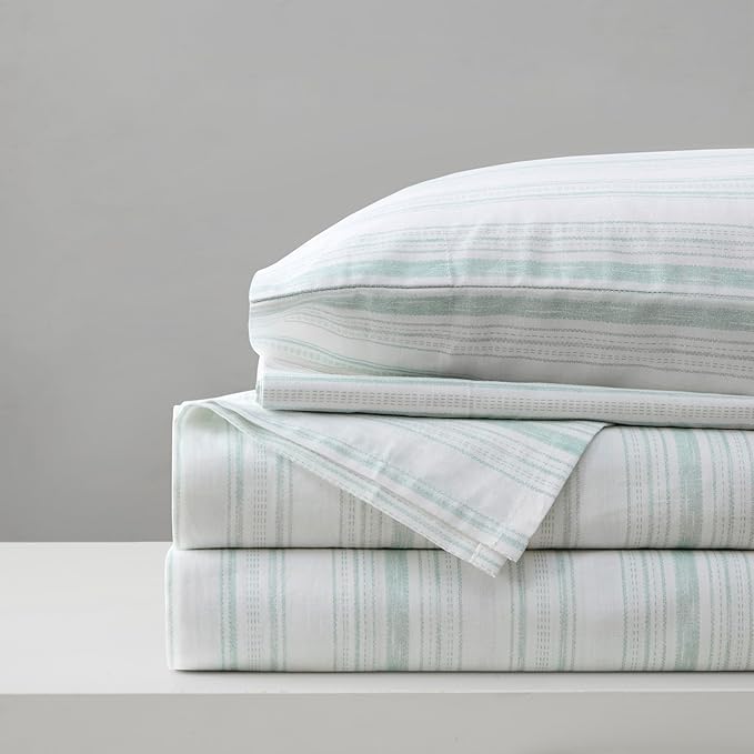 Comfort Spaces 100% Cotton Sheet Set Breathable, Lightweight, Soft with 14" Elastic Pocket Fits up to 16" Mattress, All Season Cozy Bedding, Matching Pillow Case, Cal King Good Vibes 4 Piece